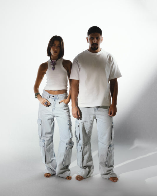 CARGO JEANS IN LIGHT BLUE