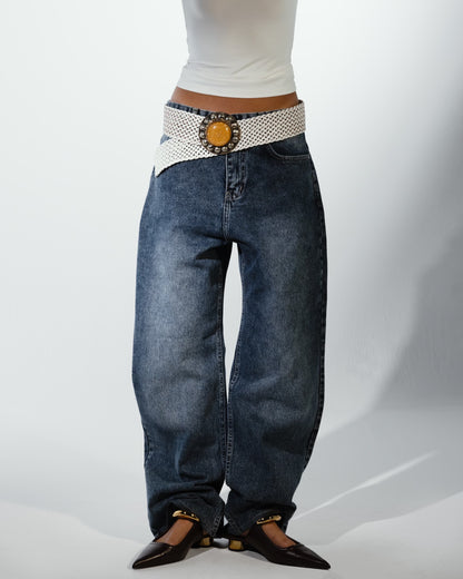 MID-RISE LOOSE FIT JEANS IN BLUE